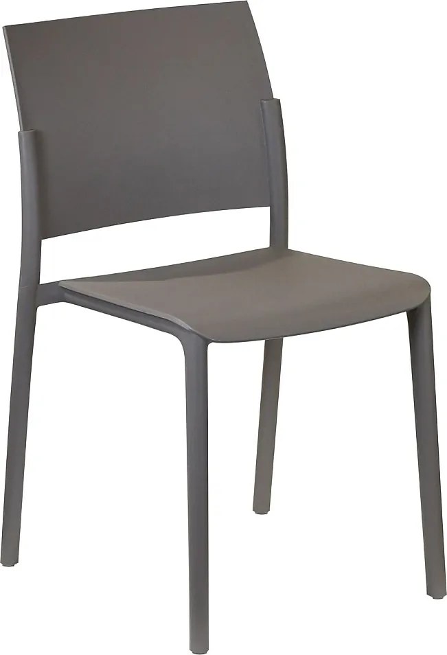 Zestaw 4 krzeseł do salonu "Sabrina" z polipropylenu, składanych, w kolorze gołębiej szarości, nowoczesnych, 52,5 x 55 cm, 81 wys.