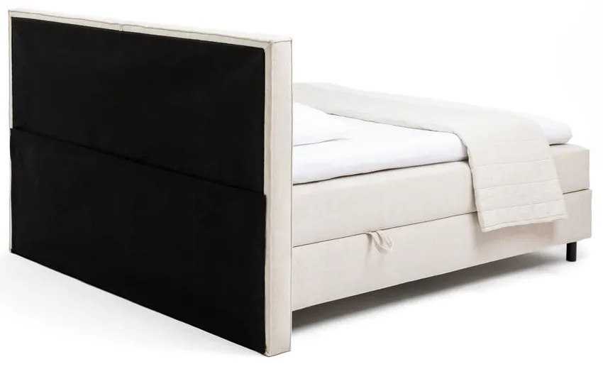 Beżowe łóżko kontynentalne ze schowkiem 180x200 cm Elva Bold – Bonami Selection