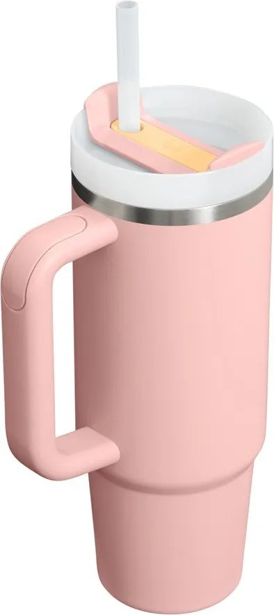 Brzoskwiniowy termos ze stali nierdzewnej ze słomką 890 ml Quencher H2.O FlowState™ Tumbler Peach Rose – Stanley