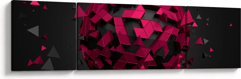 Obraz abstrakcji 3D (170x50 cm)