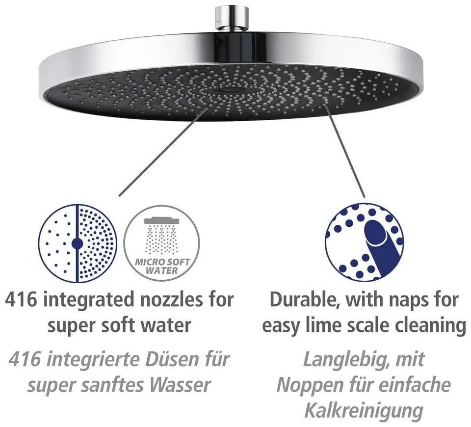 Zestaw prysznicowy ze stali nierdzewnej w kolorze błyszczącego srebra 120 cm Soft Water – Wenko