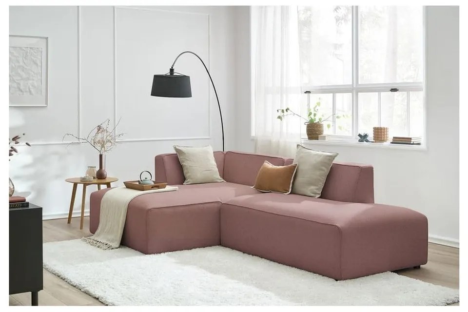 Różowy narożnik modułowy (lewostronny/w kształcie litery L) Megeve – Bobochic Paris