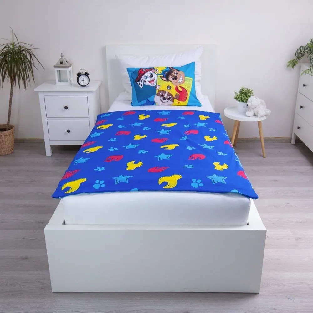 Niebieska bawełniana pościel dziecięca do łóżeczka 100x135 cm Paw Patrol "Pawsome days ahead" – Jerry Fabrics