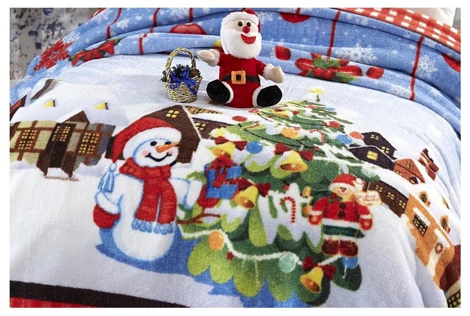 Koc ze świątecznym motywem z mieszanki bawełny 150x200 cm – Mila Home