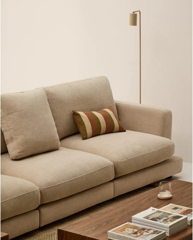 Beżowa sofa z tkaniny szenilowej 300 cm Gala – Kave Home