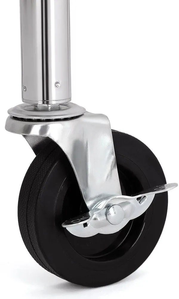 Wieszak na ubrania IRENE na kółkach, max. 130 kg, 150x45x160 cm, srebrny SongmicsHome