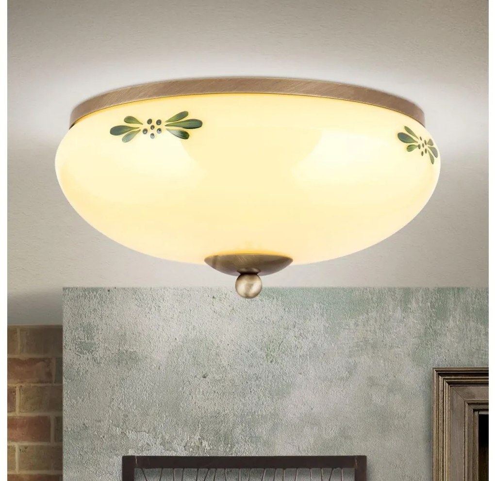 Orion DL 7-673 - Lampa sufitowa LANDHAUS 2xE27/60W/230V śr. 28 cm brąz/beżowy