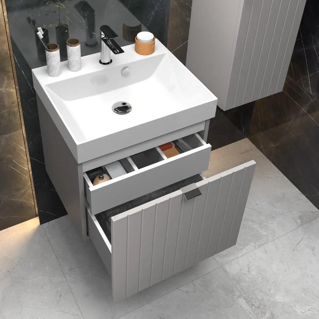 Szafka pod umywalkę HARMO 50 cm kaszmir półmat KROFAM