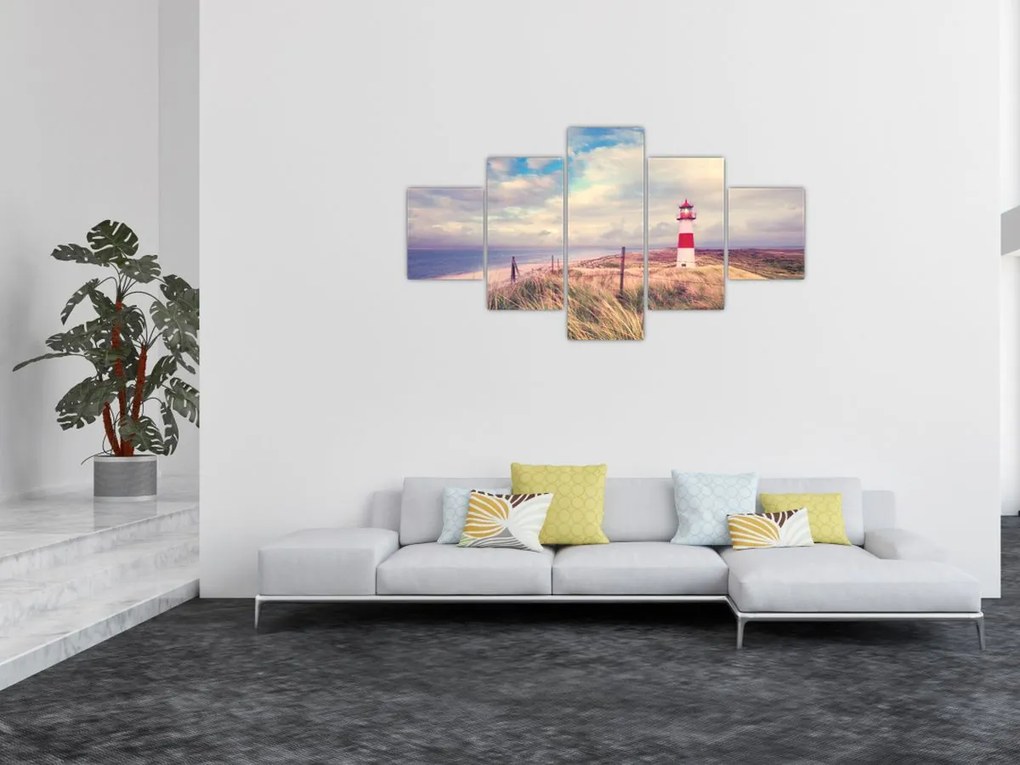 Obraz - Czerwona latarnia morska (125x70 cm)