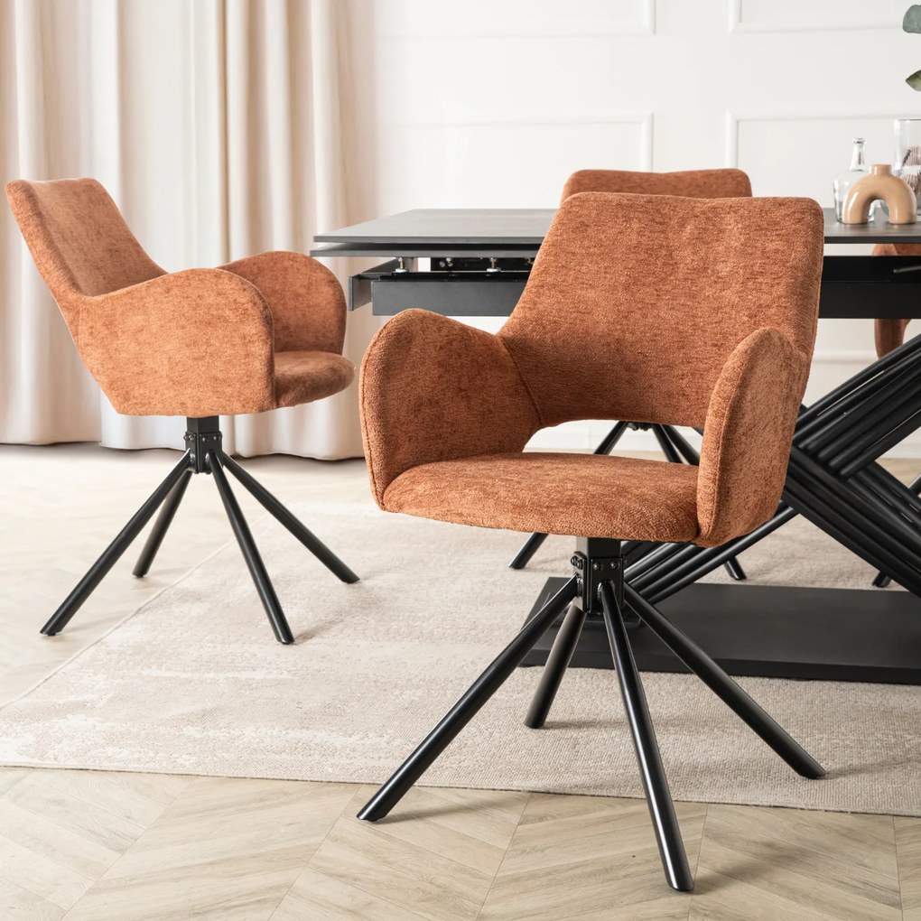 Krzesło Tapicerowane FLAV Rude Nowoczesne