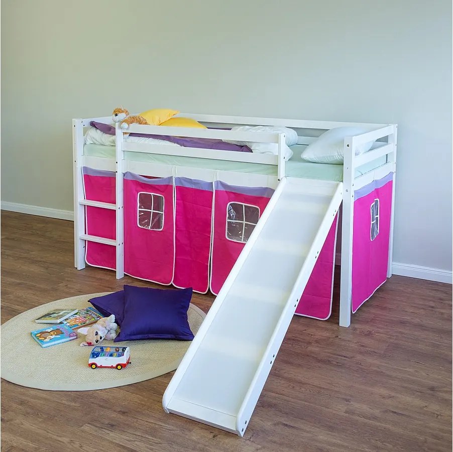 Łóżko piętrowe 90x200 cm Różowe