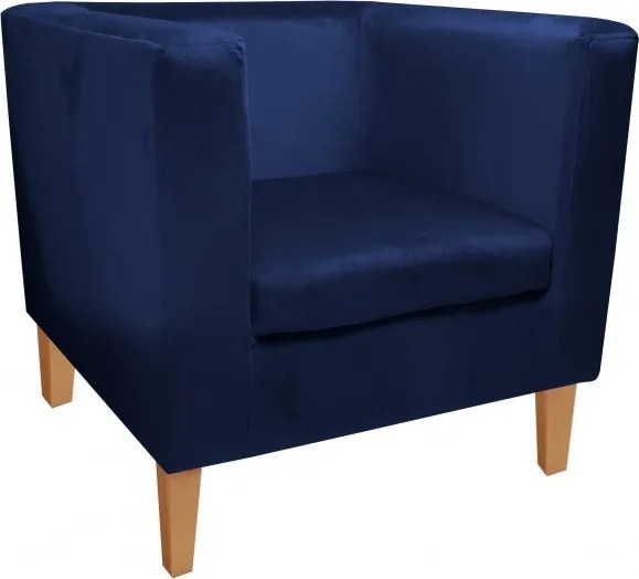 Fotel Monaco tkanina Welur : Kolor nogi - Drewno, Kolor tkaniny - VELVET - MG16, Wysokość nogi - 20 cm