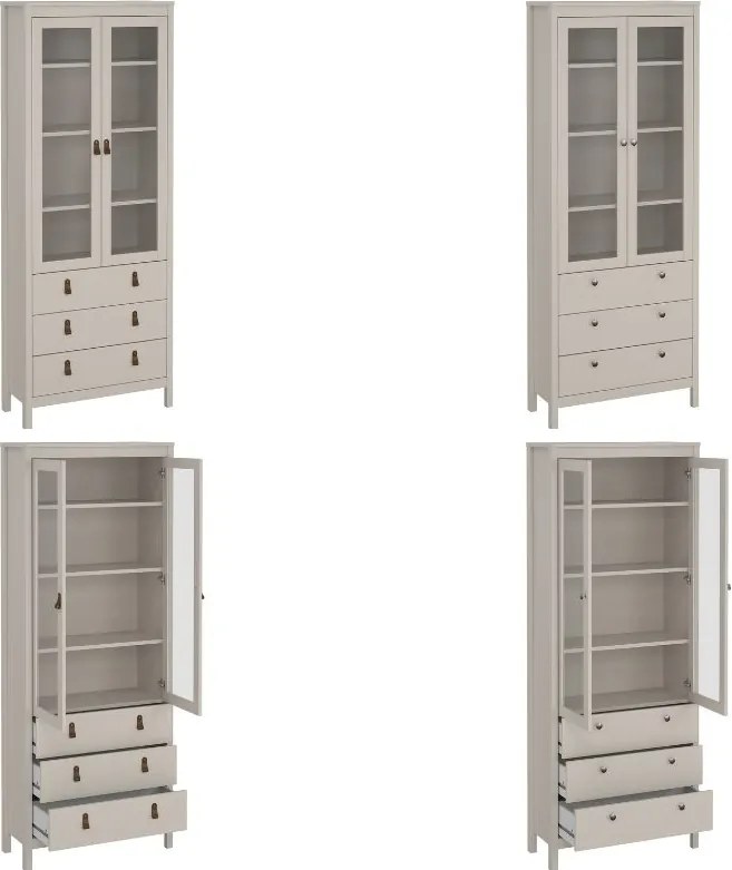 Dwudrzwiowa witryna z szufladami Madrid, kaszmir mat