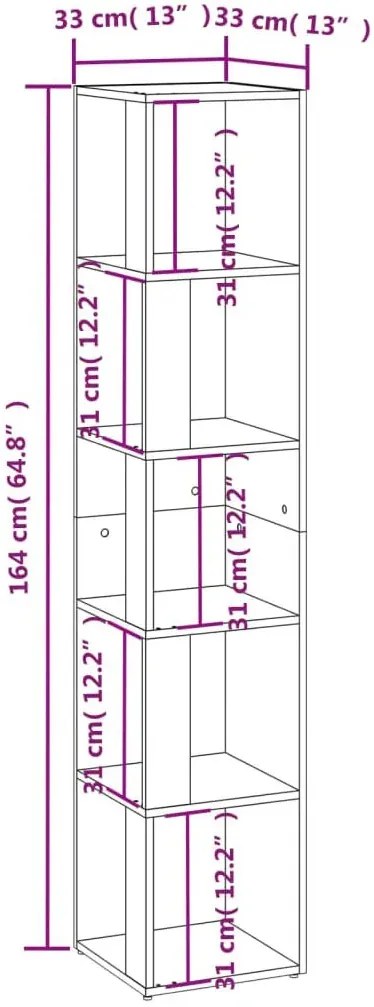 Otwarty wąski regał narożny szary dąb sonoma N0-T61