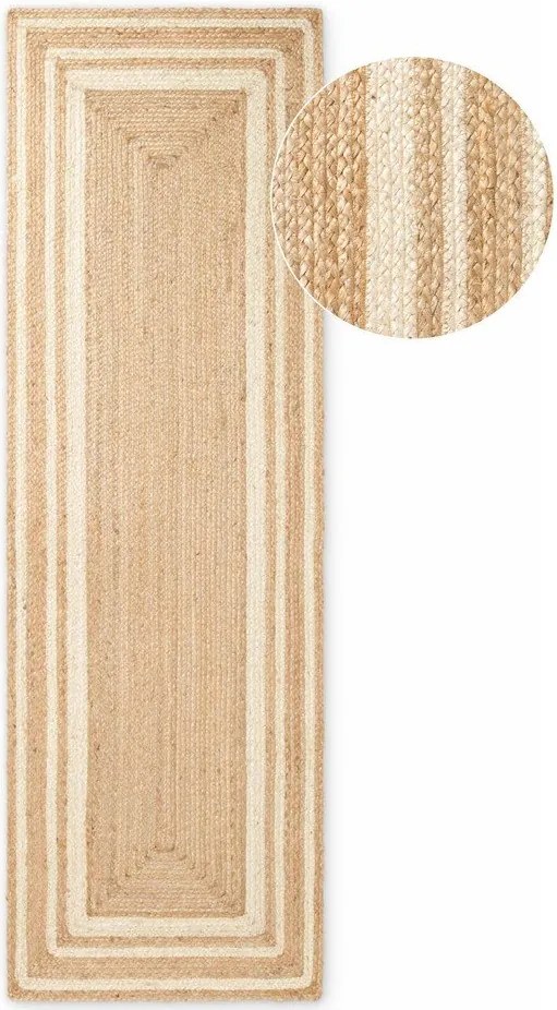 Kremowy/w naturalnym kolorze chodnik z juty dwustronny/tkany ręcznie 70x200 cm Jutta – Hanse Home