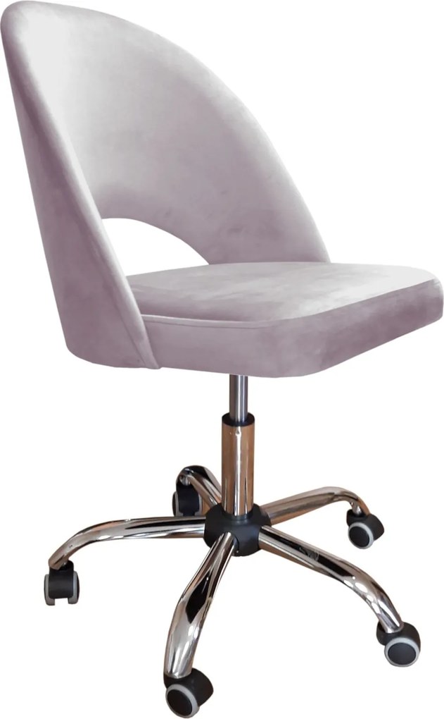 Fotel obrotowy POLO tkanina Welur krzesło biurowe ergonomiczne do biurka : Kolor Stelaża - Chrom, Kolor tkaniny - VELVET - MG55, Typ siedziska - Siedzisko obrotowe 360°, Typ tkaniny - Velvet