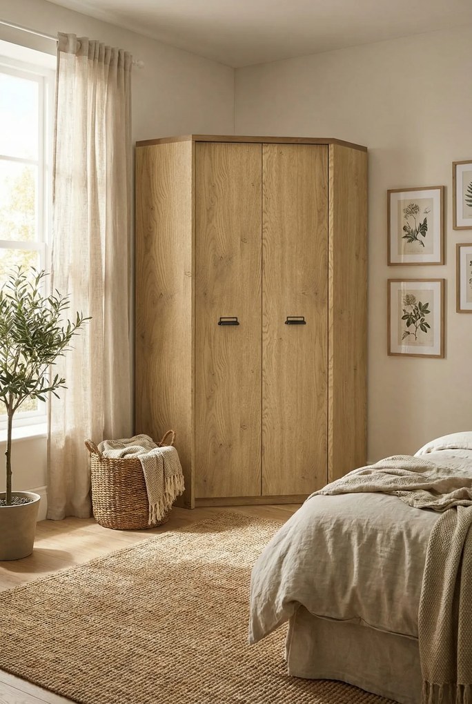 Szafa narożna w stylu loft dąb cremona + dąb lefkas R9-M73