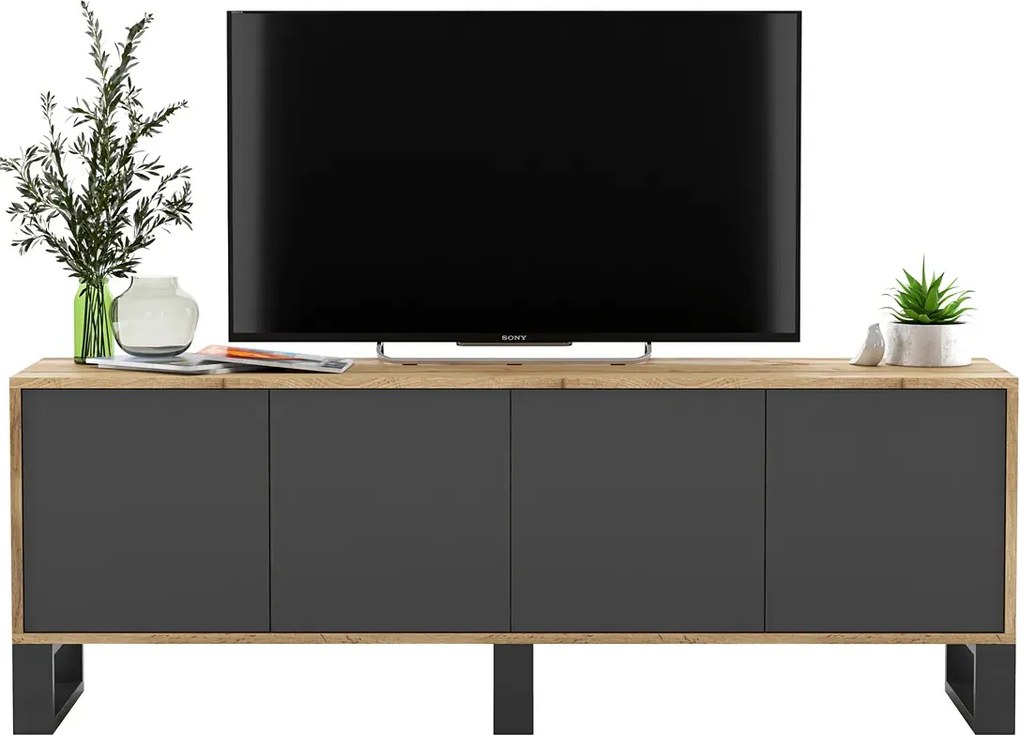 Szafka rtv dąb wotan + grafit M6-T50