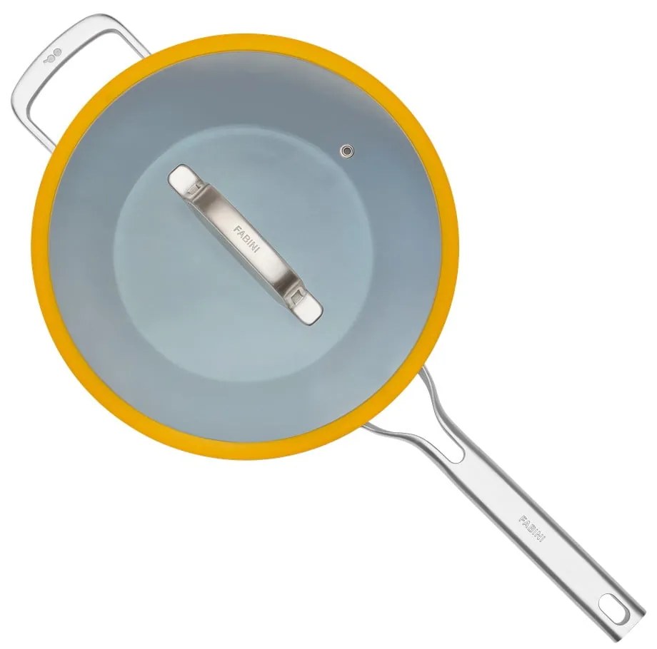 Patelnia z pokrywką/z powłoką ceramiczną wok ø 28 cm Meda 3.0 – FABINI