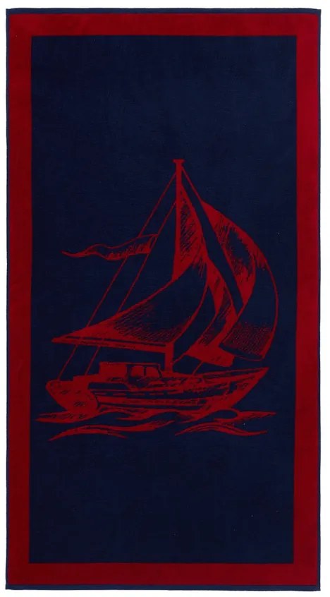 Ręcznik plażowy SAIL 85x160 cm Ciemnoniebieski