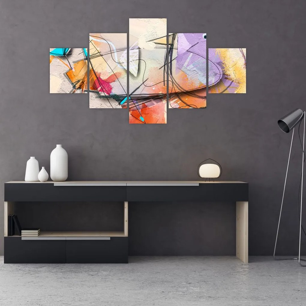 Obraz - Abstrakcja, ptaszek (125x70 cm)