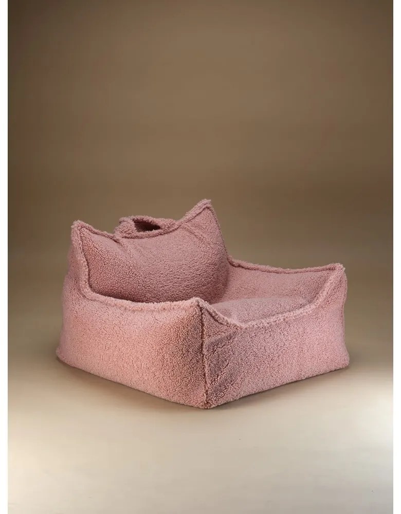 Różowy dziecięcy worek do siedzenia z materiału bouclé Chair – Wigiwama