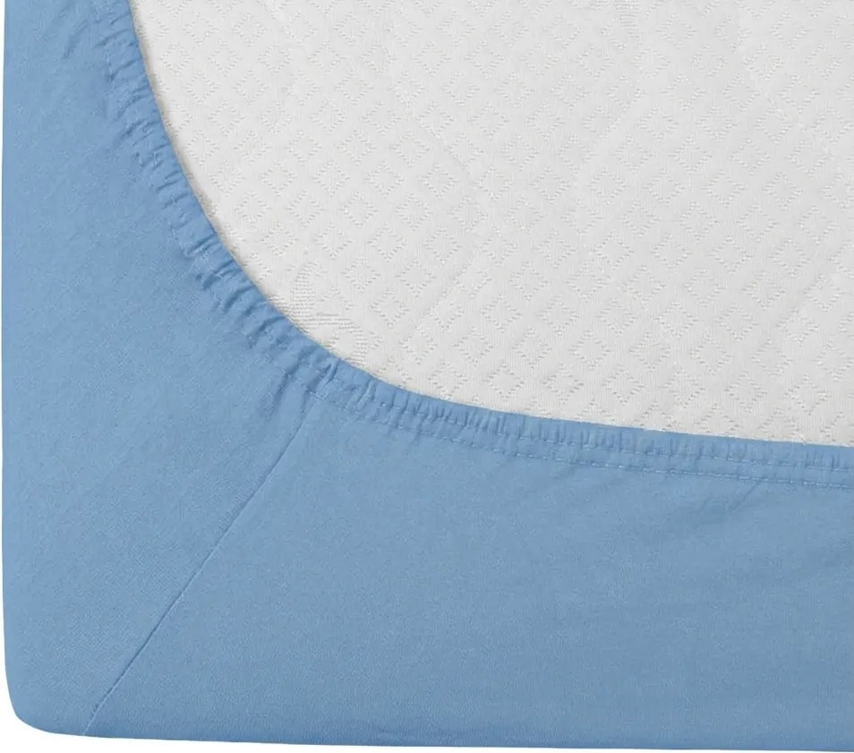 PrzytulneMieszkanie.pl Prześcieradło Jersey BASIC jasnoniebieskie 180 x 200 cm