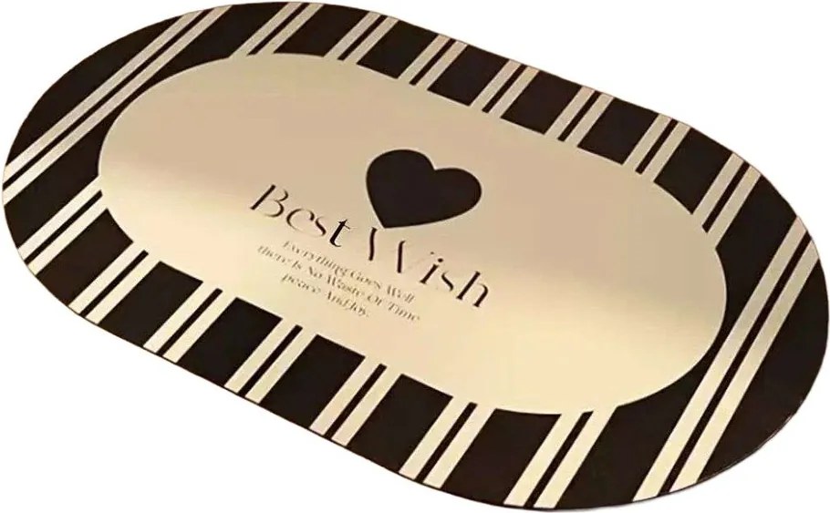 Czarny/kremowy dywanik łazienkowy 60x100 cm Best Wish – Foutastic