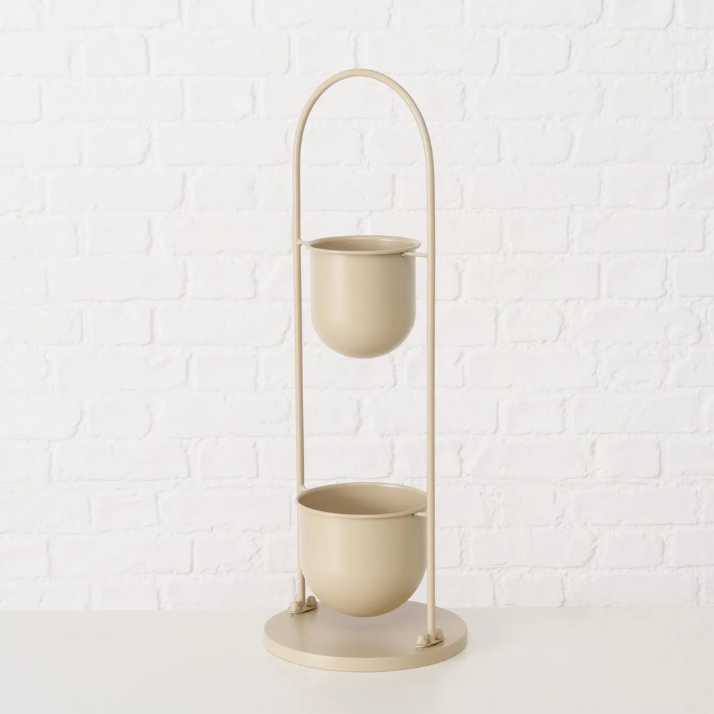 Kwietnik metalowy CAMILIO, beżowy, wys. 75 cm