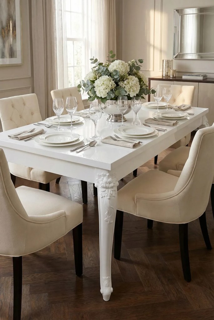 Biały stół z połyskiem G4-C18