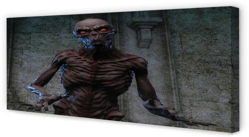 Obraz drukowany na płótnie Straszna Postać w Budynku