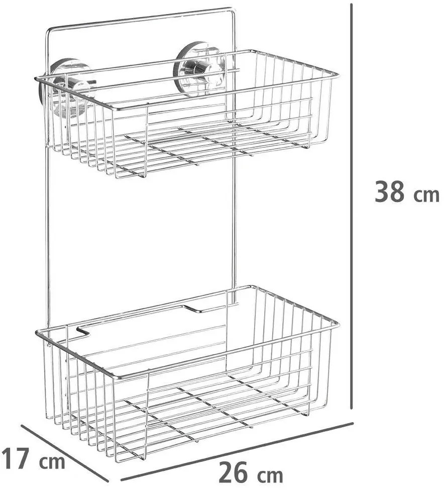 Półka łazienkowa BARI pod prysznic, Vacuum-Loc - 2 poziomy, WENKO