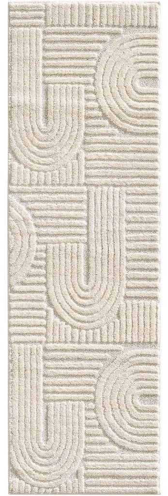 Dywan nowoczesny Art 3D kremowy 80 cm x 250 cm
