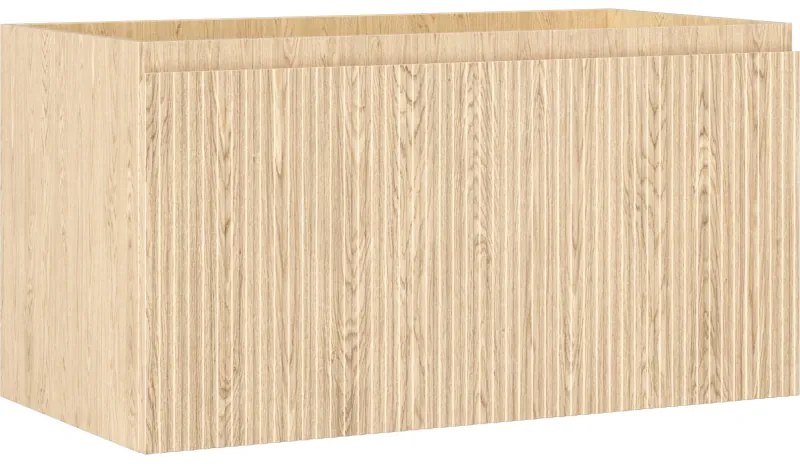 Mexen Rivel szafka łazienkowa podumywalkowa 90 cm, 1 szuflada, ryflowana , dąb - 91A20-09047-1-BF81