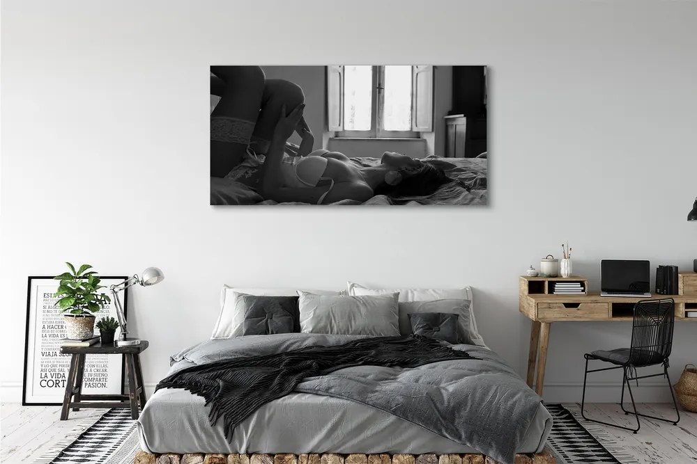 Fotoobraz na płótnie Kobieta przy Oknie