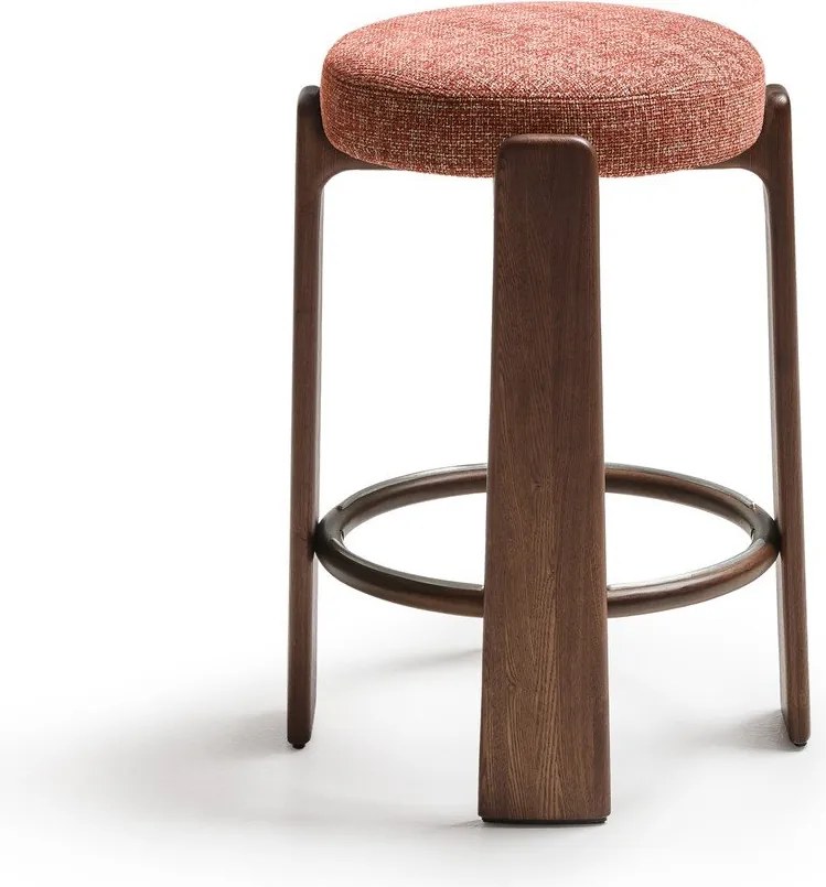 Hoker z litego drewna jesionowego w kolorze terakoty/w ciemnym naturalnym kolorze (wysokość siedziska 75 cm) Granite – Kave Home