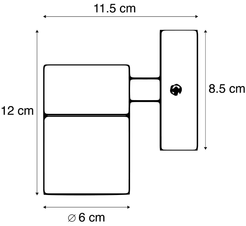 Lampa ścienna zewnętrzna stal IP44 - Solo