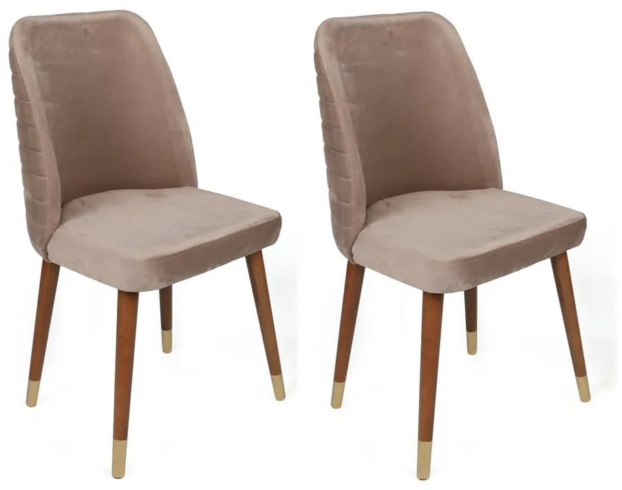 Zestaw krzeseł do jadalni Hugo Beige and Walnut, 4szt.