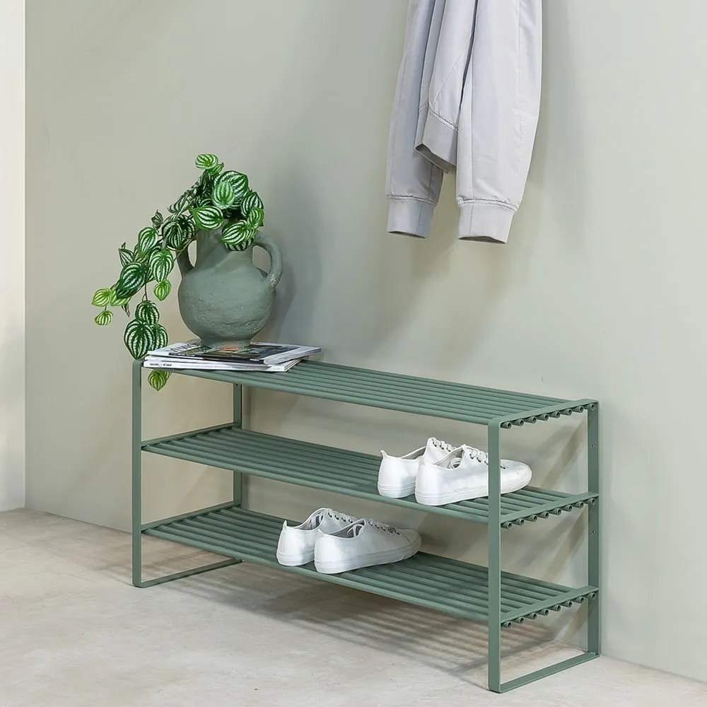 Szarozielona metalowa szafka na buty 100x48,5x29 cm Rex – Spinder Design