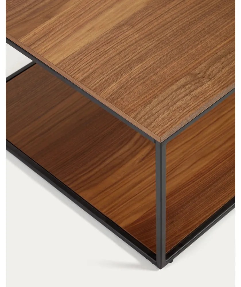 Stolik z blatem w dekorze orzecha w ciemnym naturalnym kolorze 60x110 cm Yoana – Kave Home