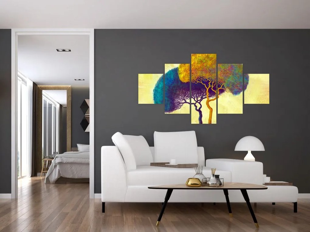 Obraz - Drzewa na wzgórzu (125x70 cm)
