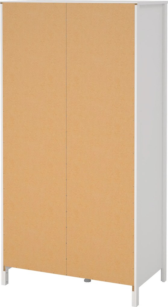 Dwudrzwiowa szafa z lustrem i szufladami Madrid, biały mat