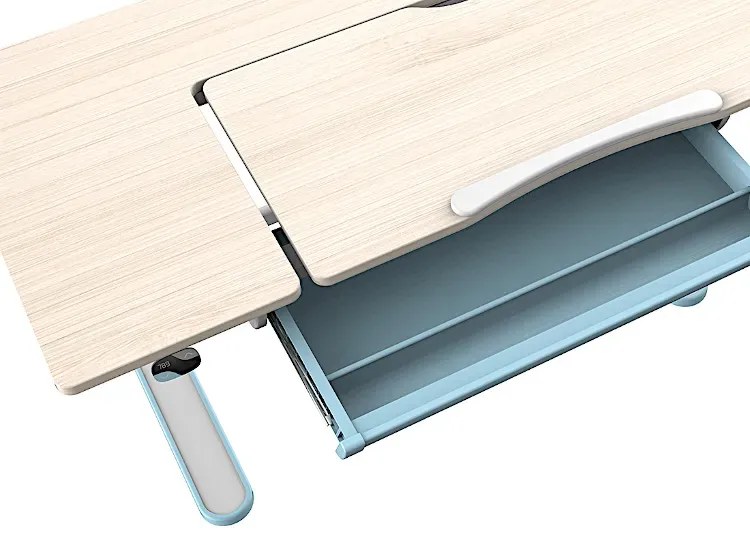 Niebieskie regulowane biurko elektryczne dla dzieci T6-W25