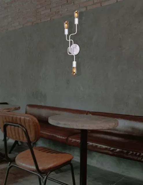 Biały potrójny metalowy kinkiet w stylu loft - A730-Imerix