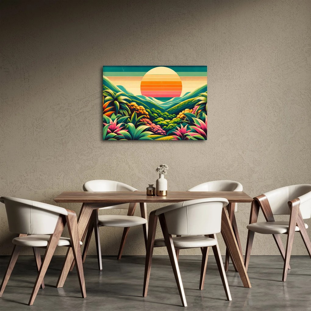 Obraz - Kolorowy zachód słońca (70x50 cm)