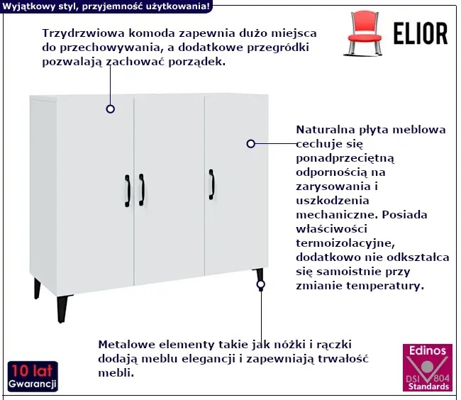 Komoda do salonu biała - Mentona
