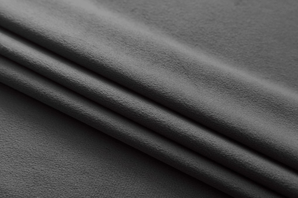 Szara zaciemniająca zasłona VELVET 140x250 cm Zawieszanie: Metalowe pierścienie