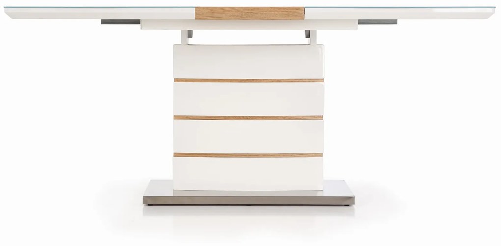 TORONTO stół rozkładany 140-180/80/76 biały dąb złoty prostokątny nowoczesny