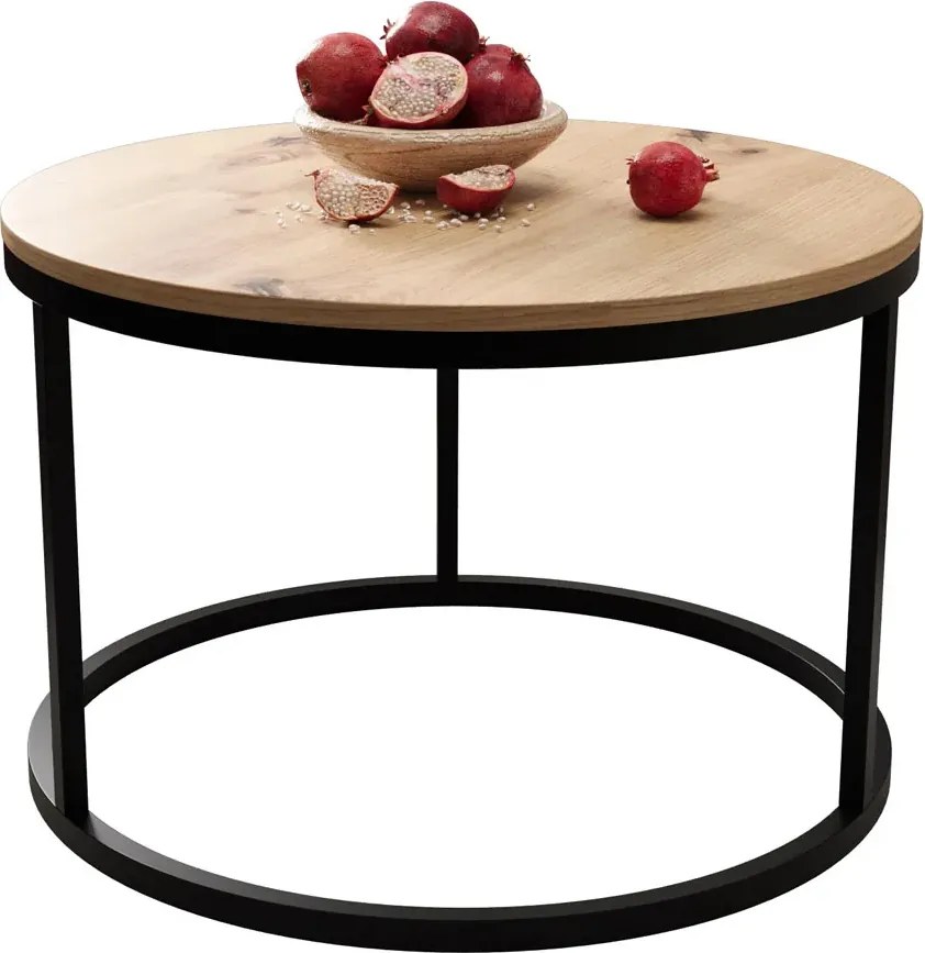 Okrągły nowoczesny stolik kawowy dąb artisan M5-B07