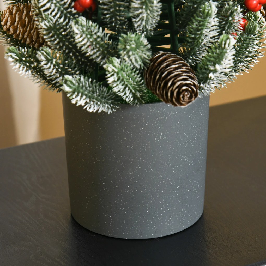 Sztuczna choinka na stół, 170 gałązek, ośnieżona, PE PVC, kolor zielony | Aosom PL